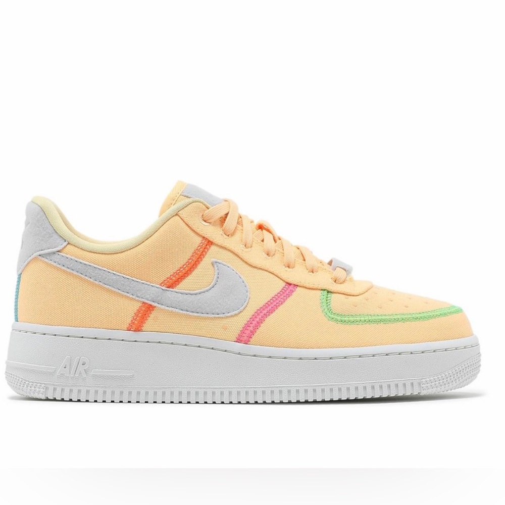 Brand new, Size 7.5 wmns Air Force 1 ‘07 low lx, stitched canvas melon tint
